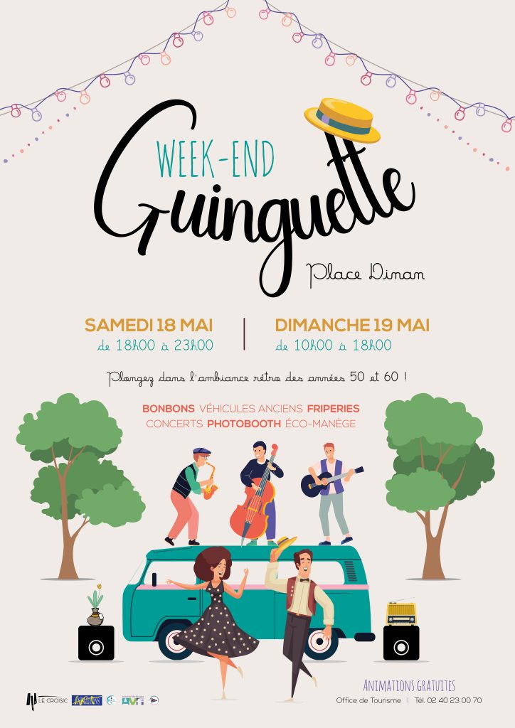 Guinguette weekend 18 p.m. to 23 p.m. Saturday - 10 a.m. to 18 p.m. Sunday